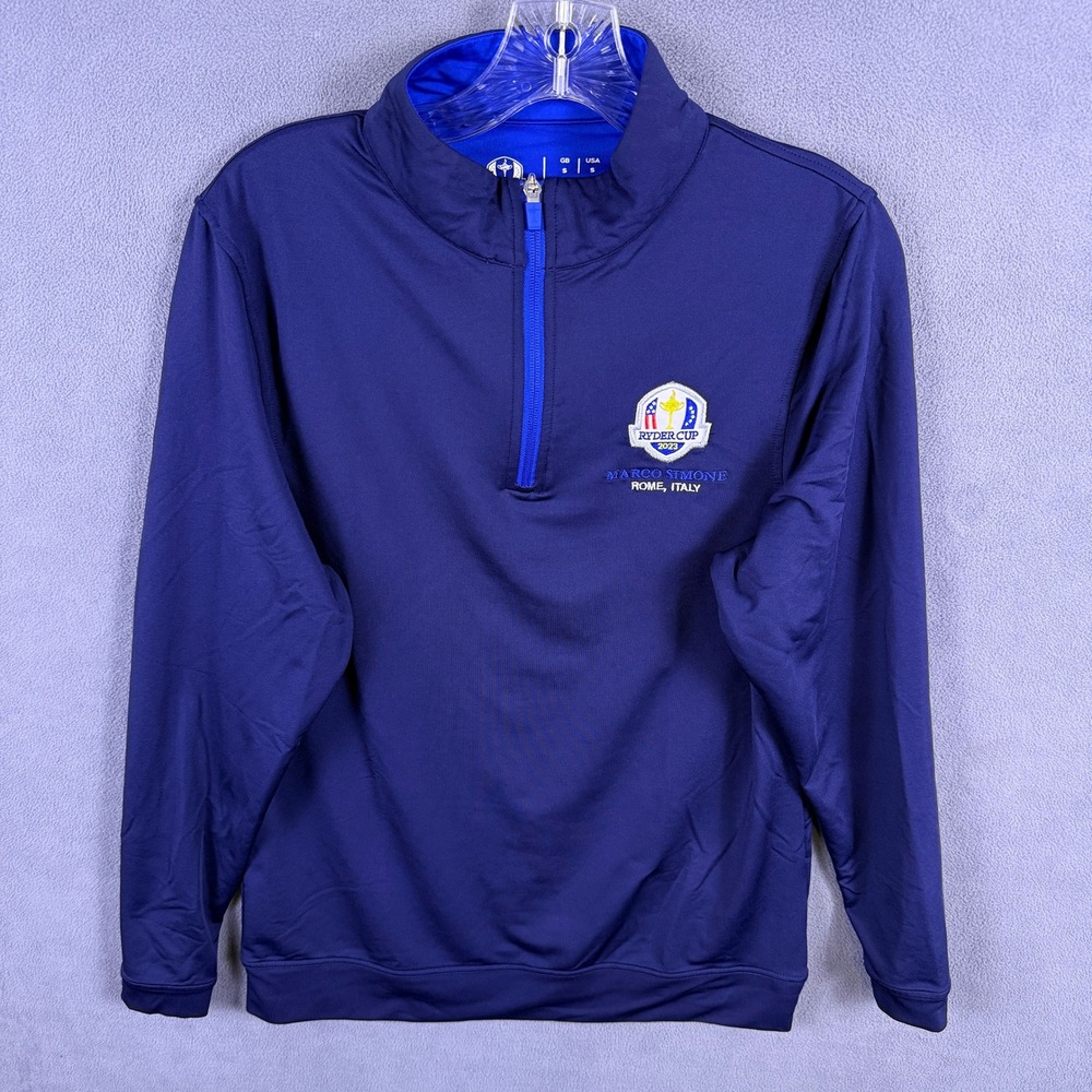 Ryder Cup 2023 Marco Simone Pullover Mens Small Blue Golf 1/4 Zip Sweatshirt
